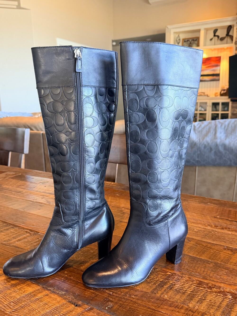 COACH Gail Black Knee-high leather boots